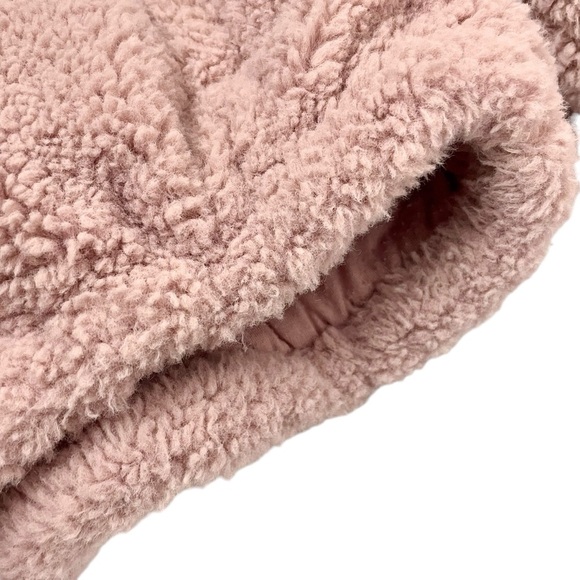 Streetwear Society Sherpa Teddy Pink Crop Jacket Size L, Oversized Kawaii Fluffy - Picture 9 of 13
